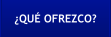 ¿QUÉ OFREZCO?
